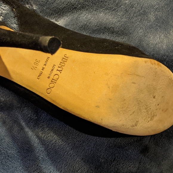 Jimmy Choo black suede peep toe sling back - Picture 8 of 8